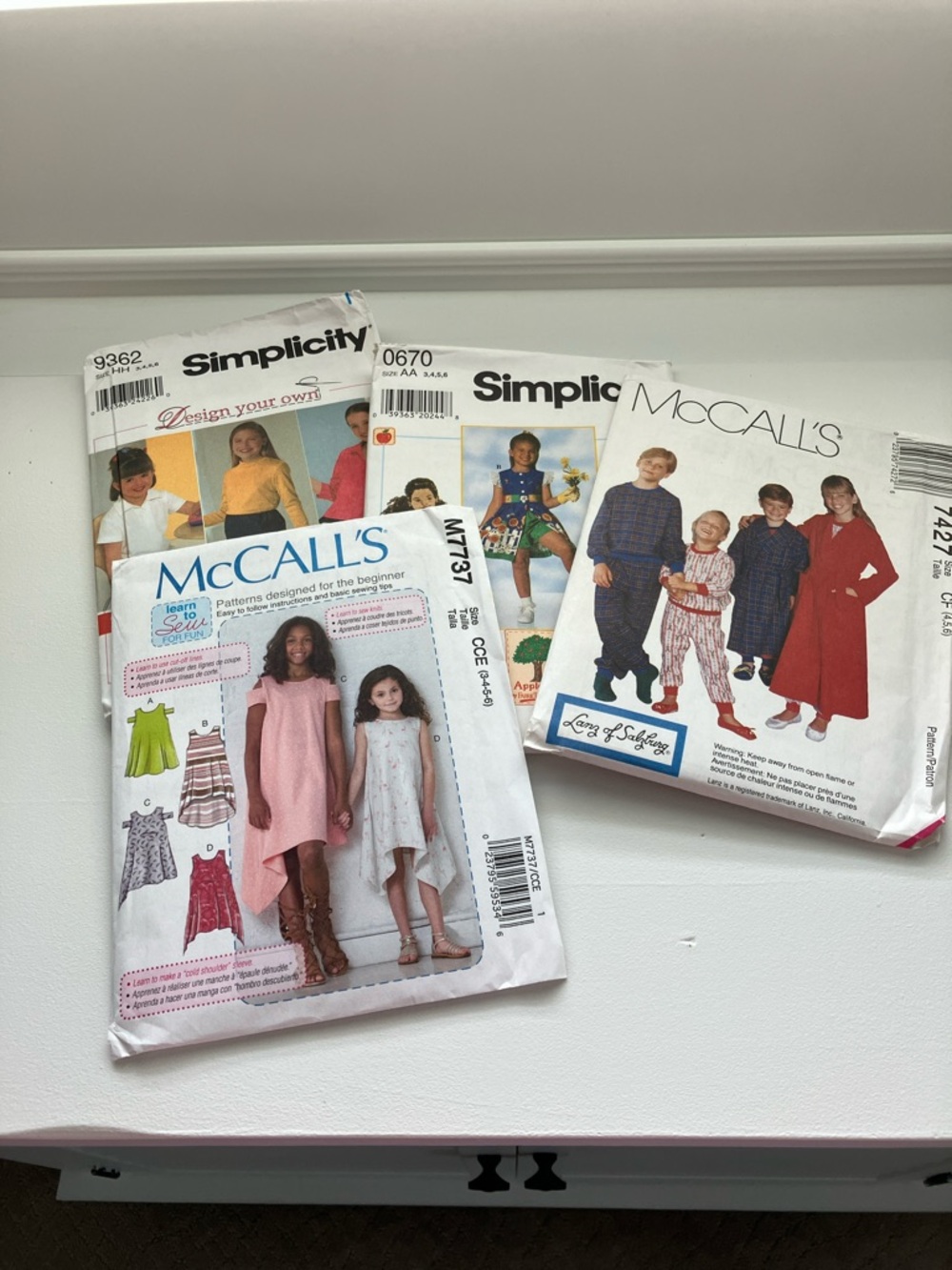 Four McCall's & Simplicity UNCUT Sewing Pattern Bundle - Children’s Sizes 3 - 6